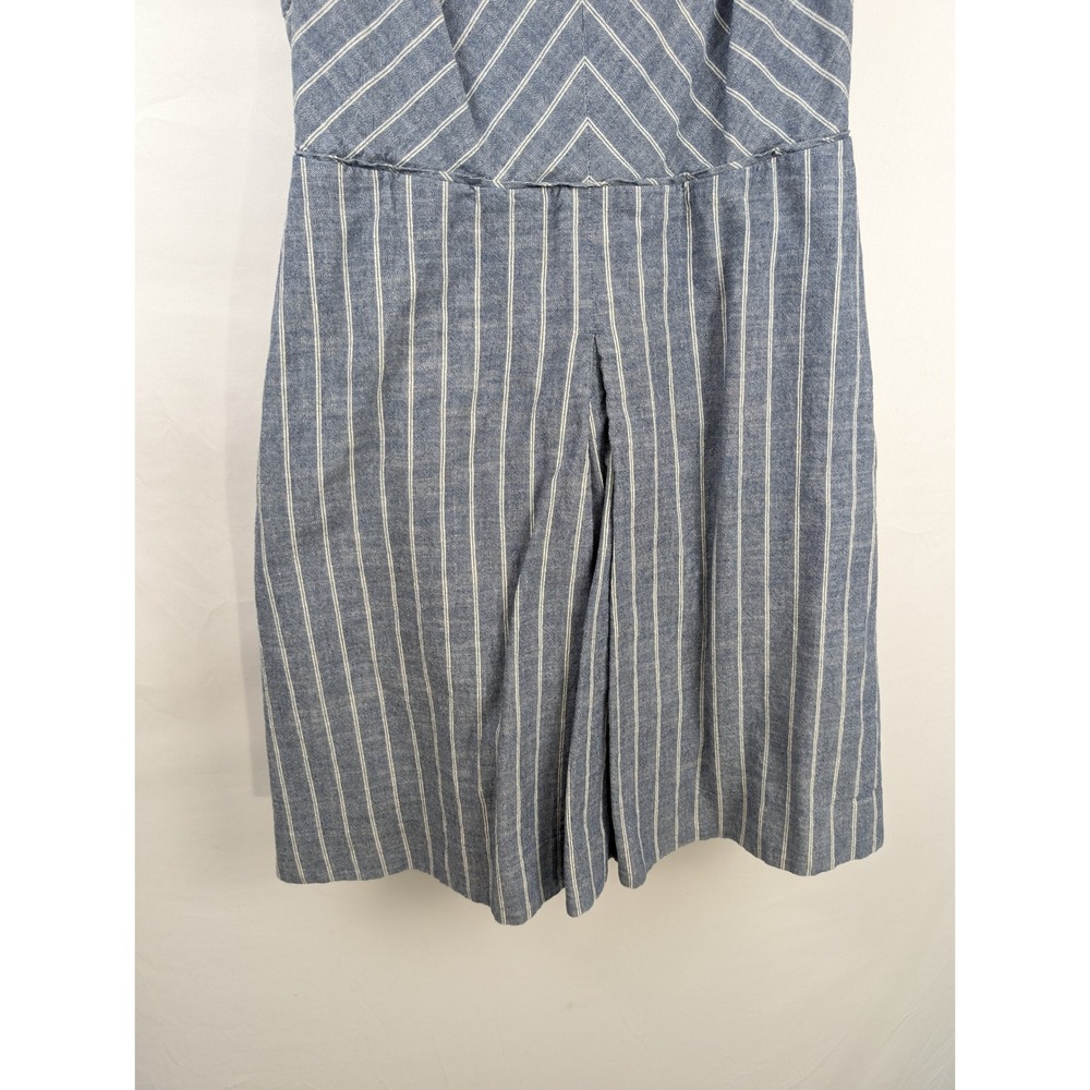 J Crew Striped 100% Cotton Sleeveless Mini Dress Size 6 Blue Coastal Nautical - Picture 4 of 10